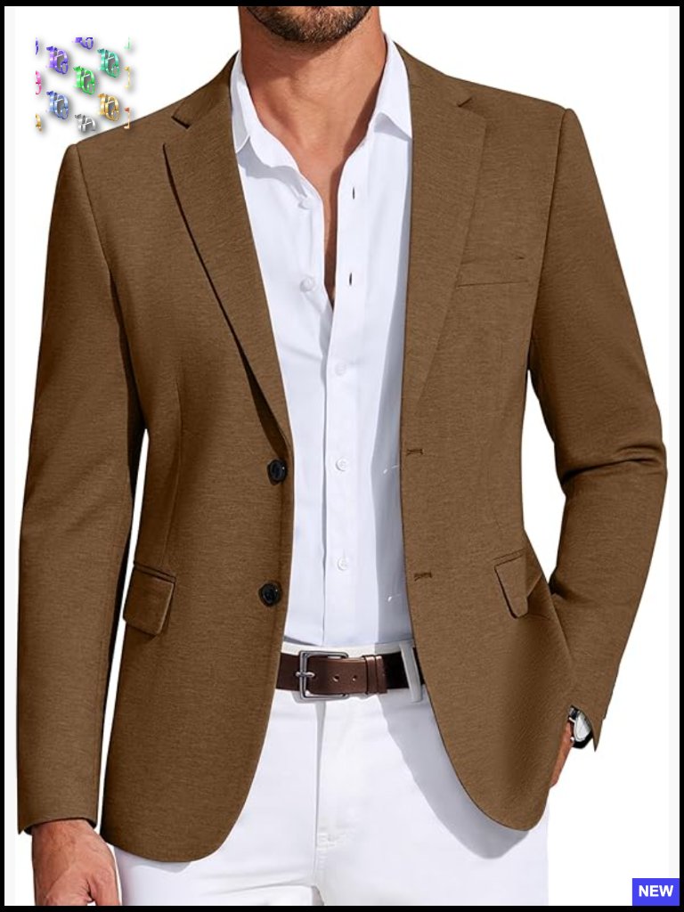Classic Fit Knit Blazer Lightweight Stretch Sport Coat Casual Elegant Menswear